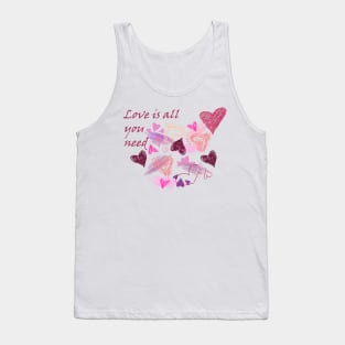 Love is all you need -multicolor hearts Tank Top